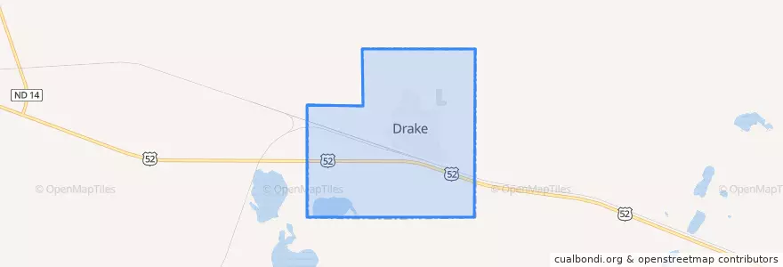 Mapa de ubicacion de Drake.