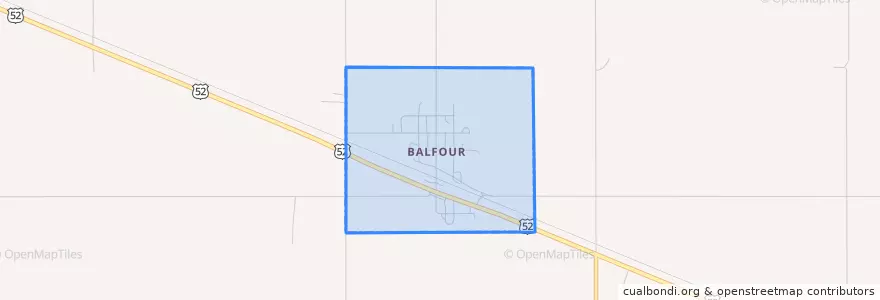 Mapa de ubicacion de Balfour.