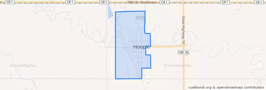 Mapa de ubicacion de Hoople.