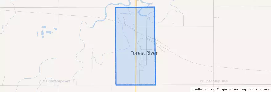 Mapa de ubicacion de Forest River.