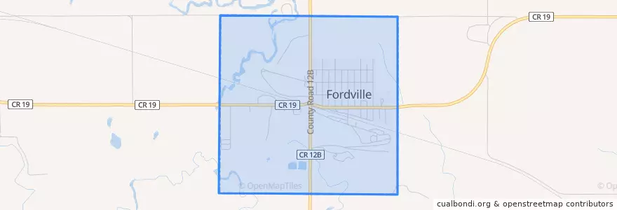 Mapa de ubicacion de Fordville.