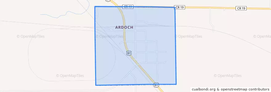 Mapa de ubicacion de Ardoch.