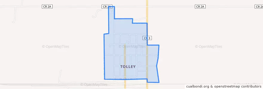 Mapa de ubicacion de Tolley.