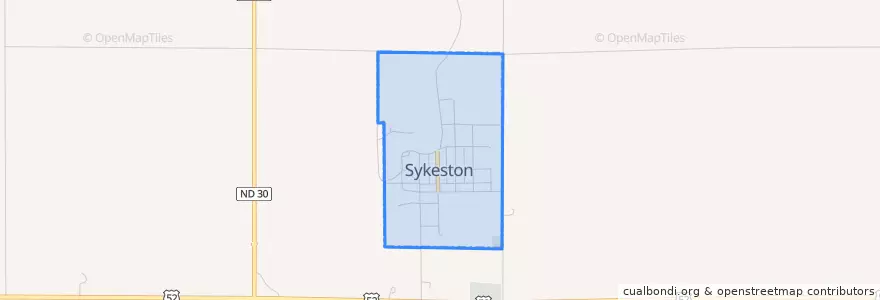 Mapa de ubicacion de Sykeston.