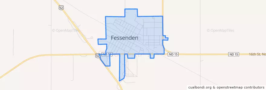 Mapa de ubicacion de Fessenden.