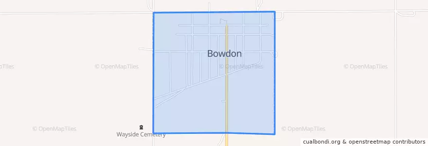 Mapa de ubicacion de Bowdon.