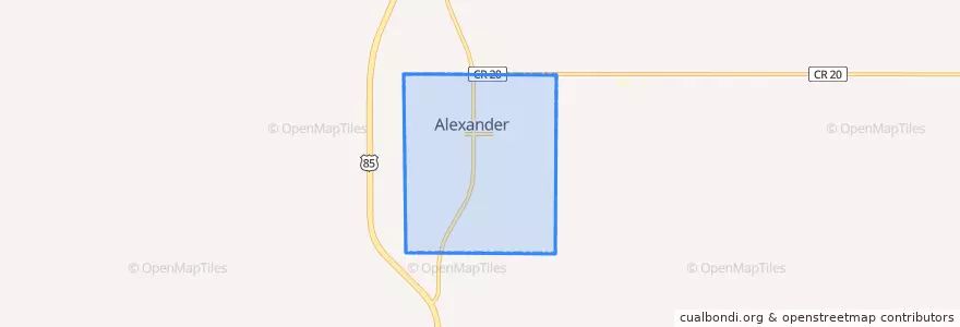 Mapa de ubicacion de Alexander.