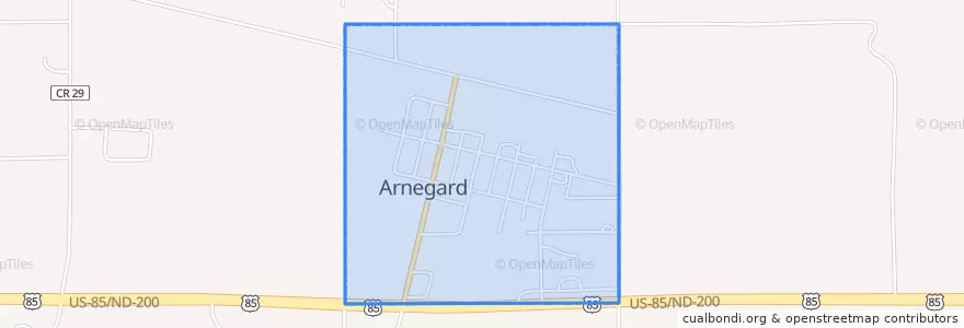 Mapa de ubicacion de Arnegard.
