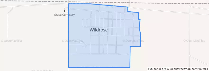 Mapa de ubicacion de Wildrose.