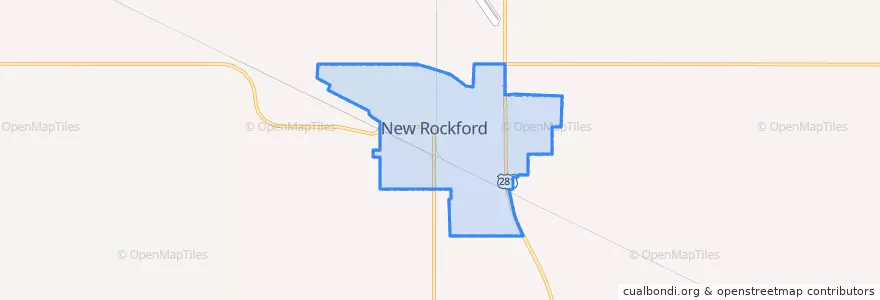 Mapa de ubicacion de New Rockford.