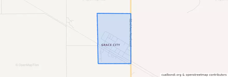 Mapa de ubicacion de Grace City.