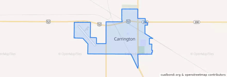Mapa de ubicacion de Carrington.