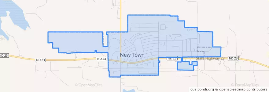 Mapa de ubicacion de New Town.