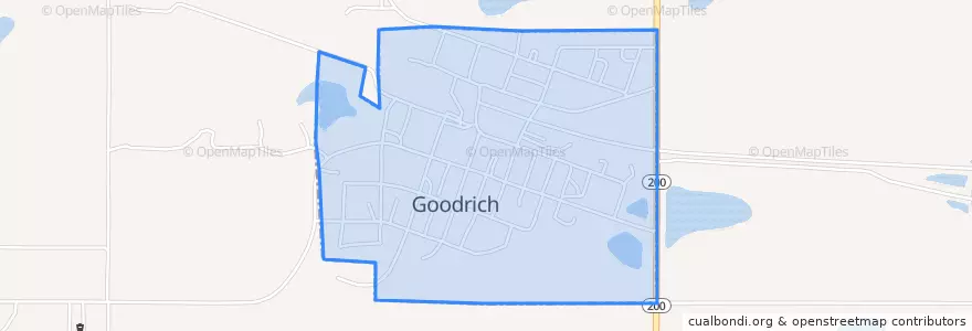 Mapa de ubicacion de Goodrich.