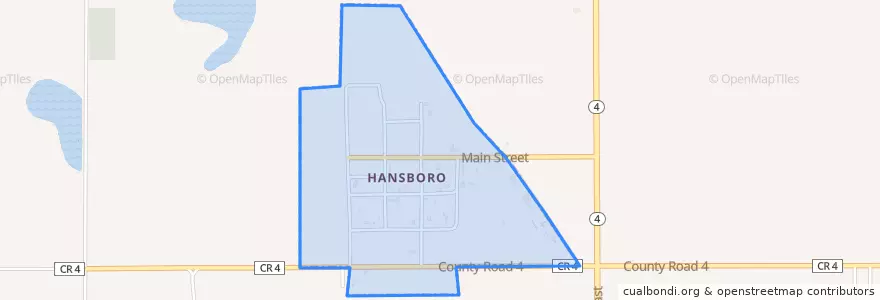 Mapa de ubicacion de Hansboro.