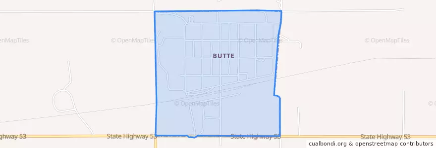 Mapa de ubicacion de Butte.
