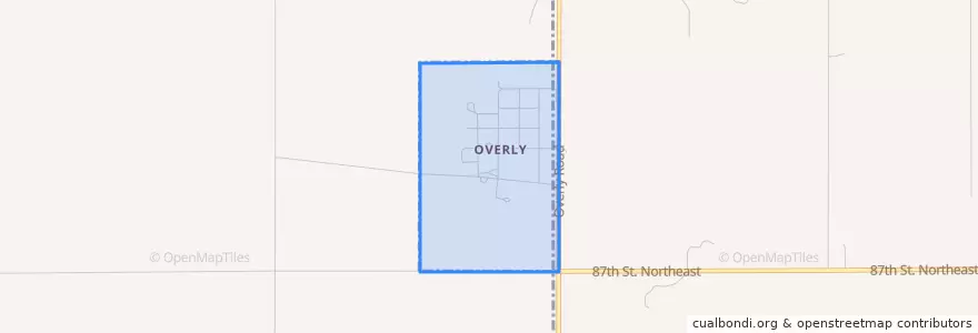 Mapa de ubicacion de Overly.