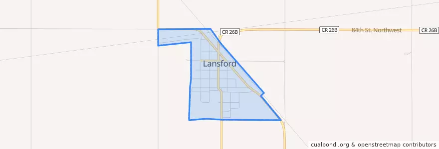 Mapa de ubicacion de Lansford.