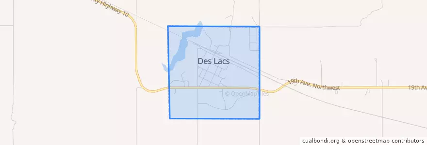 Mapa de ubicacion de Des Lacs.