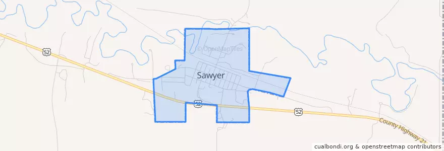 Mapa de ubicacion de Sawyer.