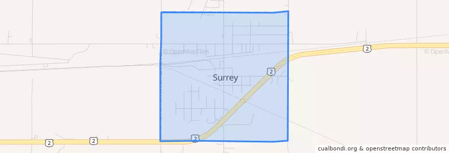 Mapa de ubicacion de Surrey.