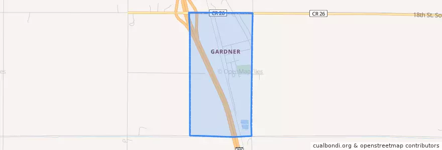 Mapa de ubicacion de Gardner.
