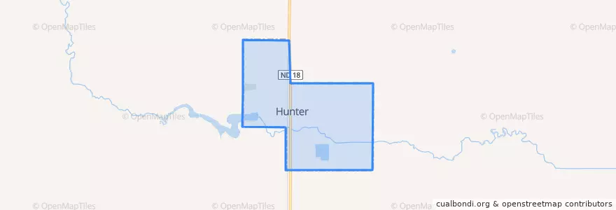 Mapa de ubicacion de Hunter.