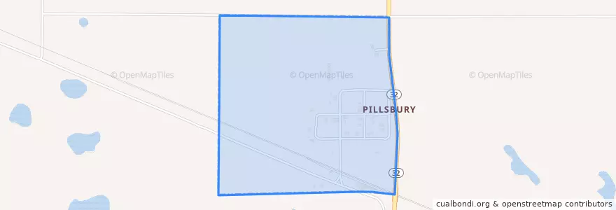 Mapa de ubicacion de Pillsbury.