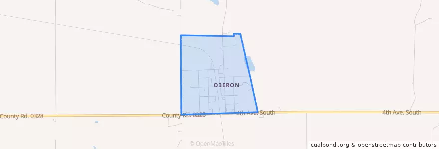 Mapa de ubicacion de Oberon.