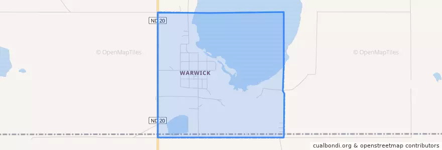Mapa de ubicacion de Warwick.
