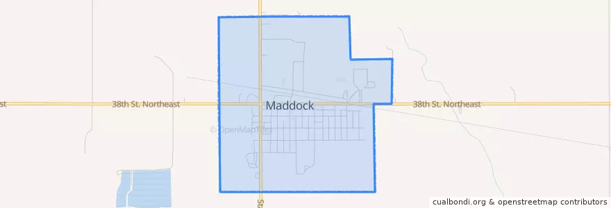 Mapa de ubicacion de Maddock.