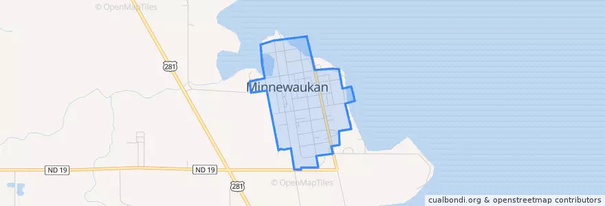Mapa de ubicacion de Minnewaukan.