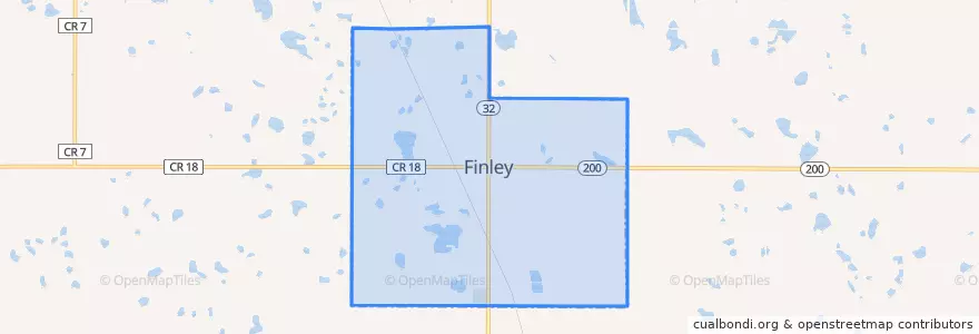Mapa de ubicacion de Finley.