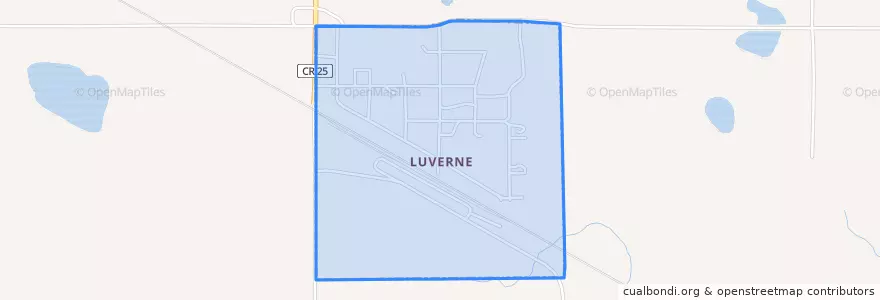 Mapa de ubicacion de Luverne.