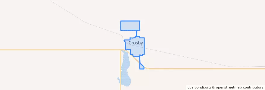 Mapa de ubicacion de Crosby.