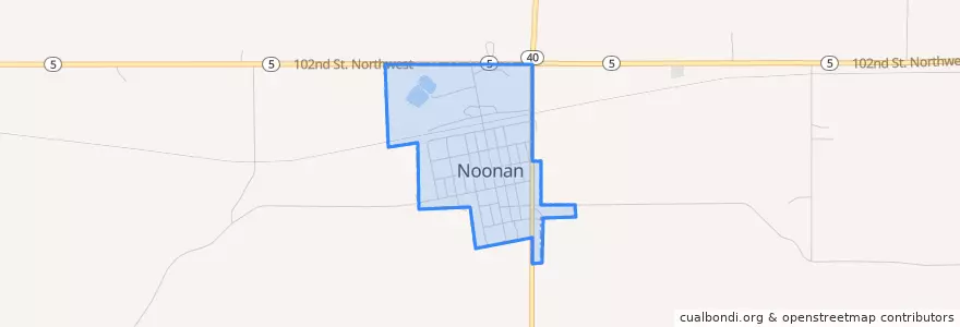 Mapa de ubicacion de Noonan.