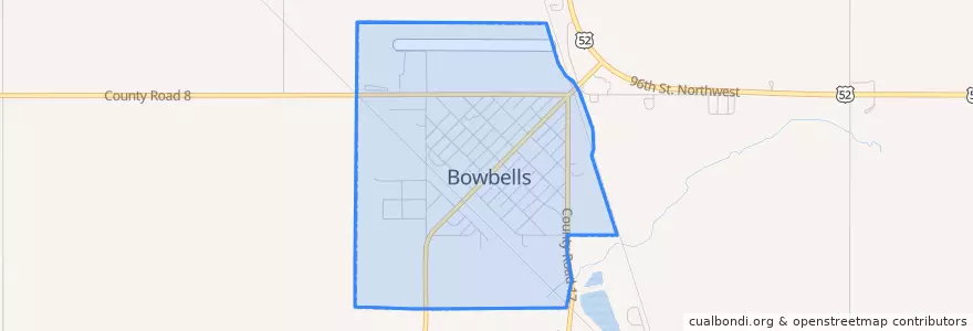 Mapa de ubicacion de Bowbells.