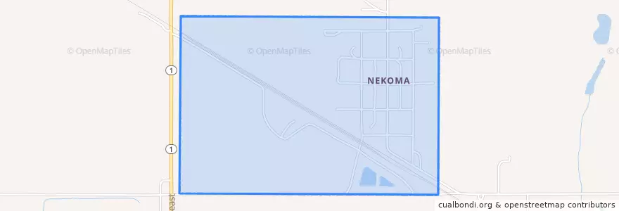 Mapa de ubicacion de Nekoma.