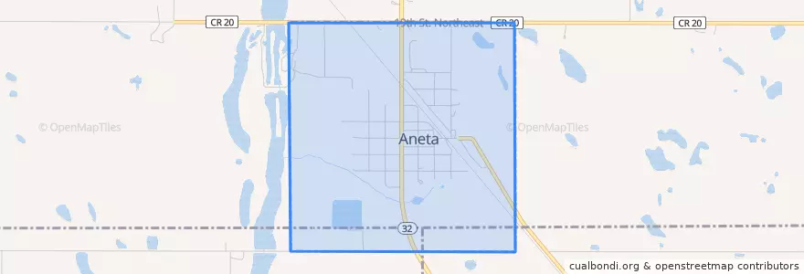 Mapa de ubicacion de Aneta.