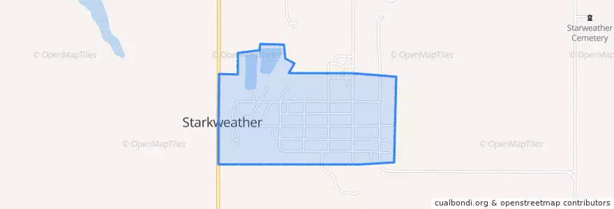 Mapa de ubicacion de Starkweather.