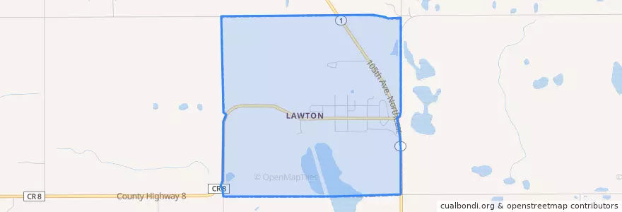 Mapa de ubicacion de Lawton.