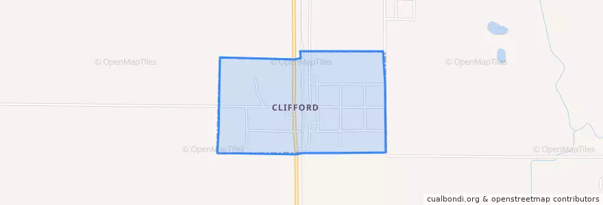 Mapa de ubicacion de Clifford.