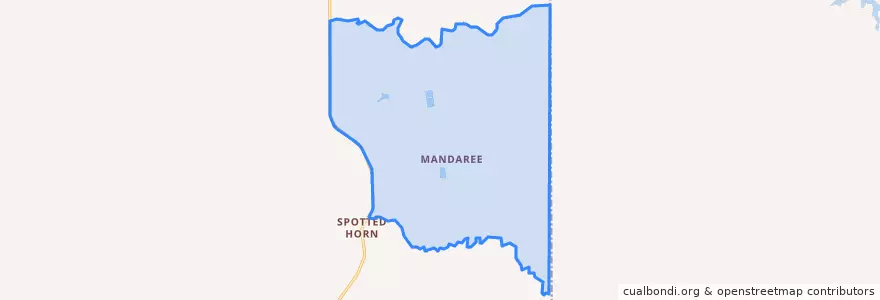 Mapa de ubicacion de Mandaree.