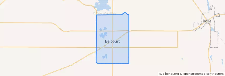 Mapa de ubicacion de Belcourt.