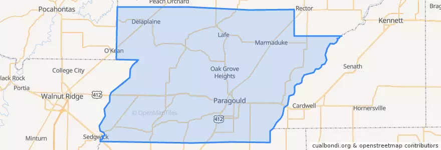 Mapa de ubicacion de Greene County.