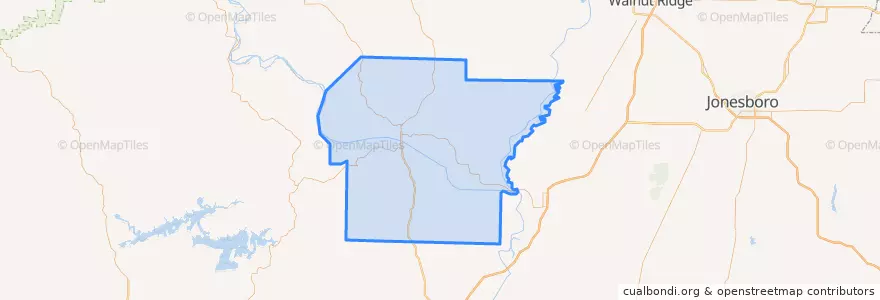 Mapa de ubicacion de Independence County.