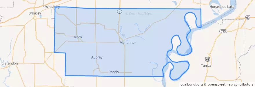 Mapa de ubicacion de Lee County.
