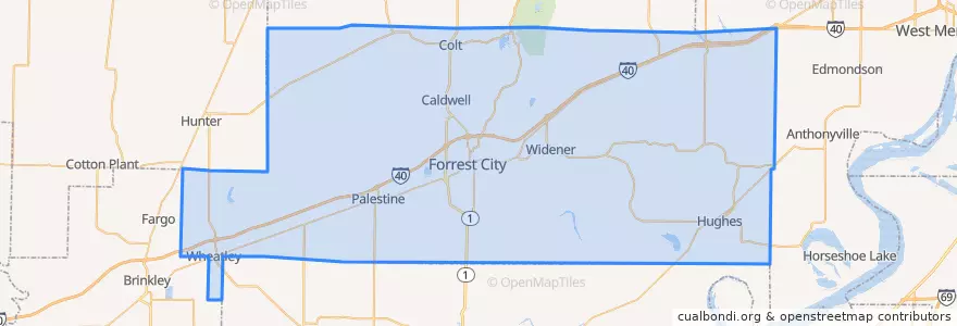 Mapa de ubicacion de St. Francis County.