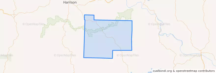 Mapa de ubicacion de Searcy County.