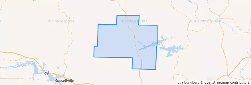 Mapa de ubicacion de Van Buren County.